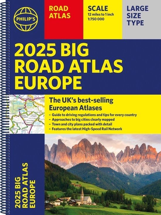 2025 Philip's 2025 Philip's Big Road Atlas of Europe