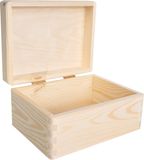 Creative Deco Houten opbergdoos met deksel | 19,5 x 15 x 10 cm | Natuurlijk | Hout