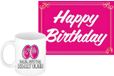 Bellatio Decorations Koffiemok 60 Jaar Vrouw Roze Keramiek 300ml met Wenskaart