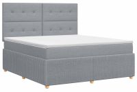 vidaXL Boxspringbed met matras, lichtgrijs, 140 x 200 cm, stof