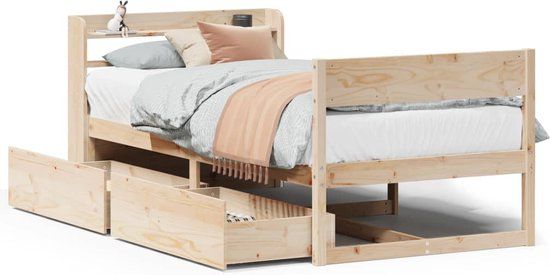 vidaXL Bedframe - Massief Grenenhout - Naturel - 90x190 cm