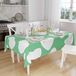 Bonamaison Tafelkleed, Anti-Mold, Sneldrogend, Waterdicht, 100% Polyester Tafellaken, Petroleum Groen, Wit, 140 x 160 Cm