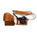 kinokoo PU lederen tas voor FUJI X-T30 / X-T20 / XT10 met 16-50 mm en 18-55 mm lens, Fujifilm X-T30 beschermhoes met schouderriem (bruin)