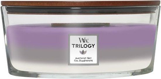 WoodWick Heartwick Flame Trilogy Ellipse Geurkaars - Amethyst Sky - 50 uur