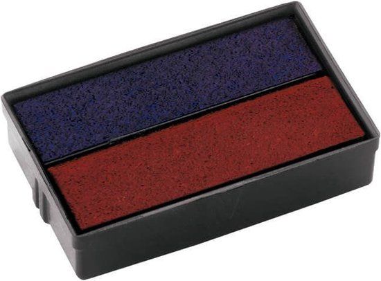 Colop Stempelkussen Tweekleurig Blauw/Rood S160L Blister van 2 Stuks