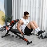 Banc plat multifonction réglable de gym avec 2 inclinaisons, 4 réglages de pied, noir