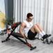 Banc plat multifonction réglable de gym avec 2 inclinaisons, 4 réglages de pied, noir