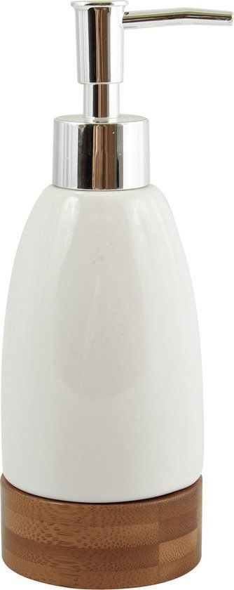 MSV Tallinn Zeeppompje - Keramiek/Bamboe - Wit/Hout - 270 ml