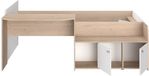 Vente-unique Lit combiné bois naturel clair, blanc 90 x 190 cm, 90 x 200 cm