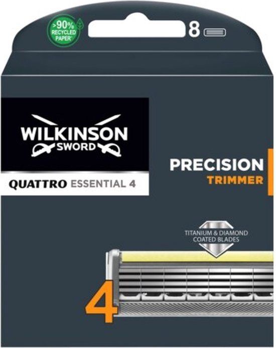 Wilkinson Sword Quattro Titanium Precision - Scheermesjes - 8 stuks