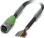 Phoenix Contact M12 sensor kabel, PUR, 12-polig, rechte connector, geschikt voor gebruik in sleepkettingen, A-codering, lengte 10,0 meter