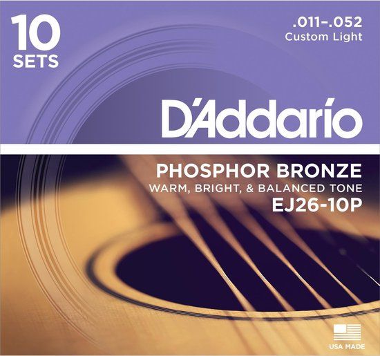 D'ADDARIO EJ26-10P snarenset voor akoestische gitaar 10 sets