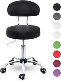 TRESKO® Rolkruk met leuning zwart