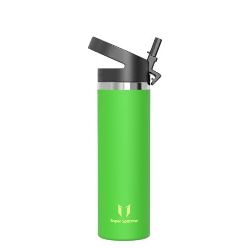 Sparrow Waterfles 750ml Metaal Fles RVS Drinkfles met Rietje