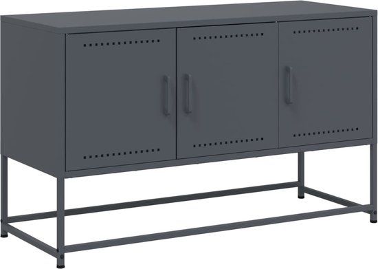 vidaXL Tv-meubel - Staal - Antraciet - 100,5x39x60,5 cm