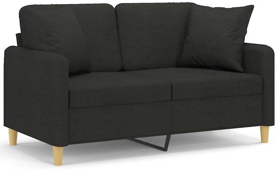 VidaXL Tweezitsbank met sierkussens 120 cm stof zwart