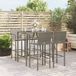vidaXL 5-delige Tuinbarset Poly Rattan Grijs