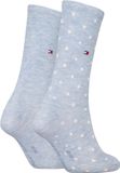 Tommy Hilfiger Sock Dot (2-pack) - dames sokken - blauw gestipt