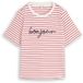 Tom Tailor T-shirt met opschrift - Maat XXL - red offwhite stripe