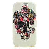 thematys Samsung Galaxy S3 i9300 i9305 LTE Klap Kunstleer Schedel Beschermende Hoes Etui Case