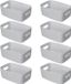 Goodivery® Boîte de rangement en plastique avec couvercle - Set de 8 - 30x25x20cm - Gris