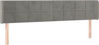 VidaXL Hoofdbord met randen 203x16x78/88 cm fluweel lichtgrijs