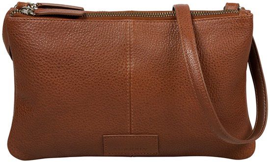 BURKELY Soft Skylar Double Pocket Zip Crossbodytas Leer Cognac