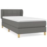 vidaXL Boxspringbed met matras, stof, lichtgrijs, 90x200 cm