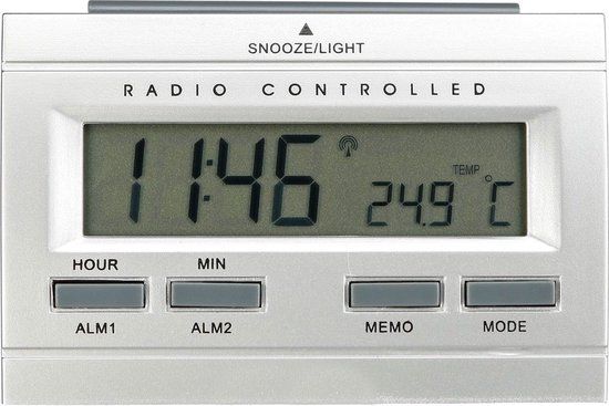 Technoline WT 87 - Radio Controlled Alarm Clock - Silver