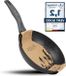 Sans marque 20cm Induction Petite Poêle Universelle Antiadhésive Poignées Sûres Lave-vaisselle résistant Aspect bois foncé