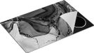 Chefcare Inductie Beschermer Abstracte Kunst - Waterkleur Marmer - Zwart Wit - 80,2x52,2 cm