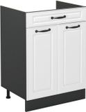 Vicco Keukenonderkast R-Line, Wit landelijk/Antraciet, 60 cm met lade zonder werkblad