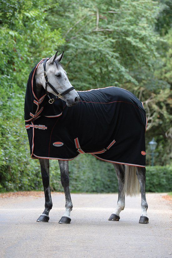 Weatherbeeta Therapy-Tec Fleece Combo Neck Rug - Zwart - 175 cm