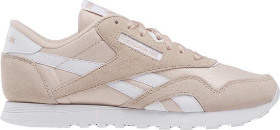 Reebok CLASSIC NYLON Dames Sneakers - Zand/Roze - Maat 40,5