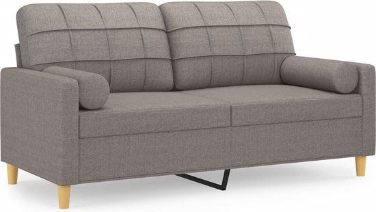 vidaXL Tweezitsbank met sierkussens 140 cm stof taupe