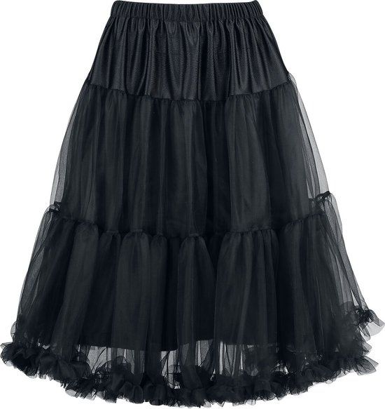 Hell Bunny Penelope Petticoat Dames Midirok - Zwart - XS-S