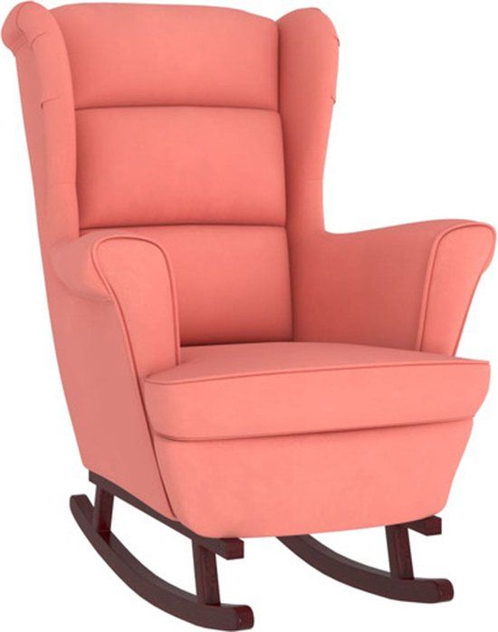 vidaXL Schommelstoel Roze Fluweel