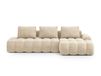 Canapé d'angle droit 3 places avec coffre en velours beige clair