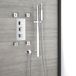 Kubix Ensemble de douche - 2 voies thermostatique avec douchette, barre de glissière et quatre douches latérales Chrome