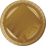 Merkloos / Sans marque Haza-Witbaard Ontbijtbord Goudkleurig Papier Rond 23 cm