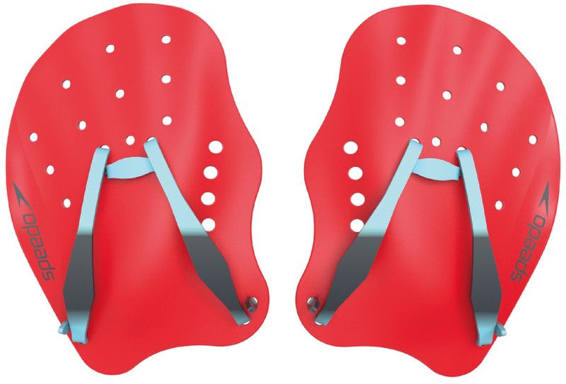 Speedo Tech Paddles - Lava Red/Chill Blue/Grey - 5053744486468