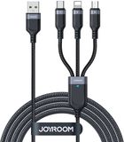 Merkloos JOYROOM 3-in-1 Kabel USB-A naar Micro-USB / USB-C / Lightning 2M Zwart