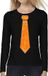 Bellatio Decorations Verkleed shirt voor dames - stropdas oranje - zwart - carnaval - foute party XS