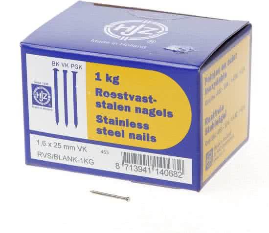 HJZ Draadnagels RVS A2 verlorenkop 1.6x25mm