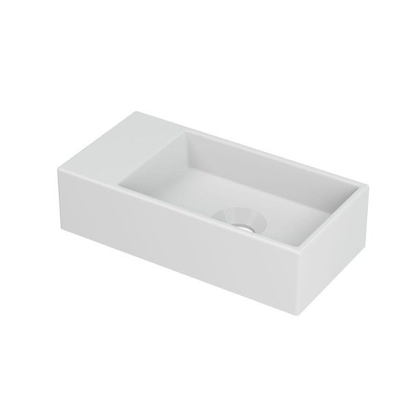 Ink Versus fonteinbak 36x9x18cm zonder kraangat links porselein mat wit 3404250