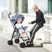 Supfine Buggy Poussette pliable légère bleue 0-2 ans avec protection pluie