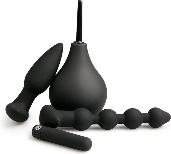 Black Velvets Buttplug Set Inclusief Anaal Douche