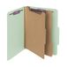 Smead Pressboard Classificatie Bestandsmap met SafeSHIELD® bevestigingsmiddelen, 2 verdelers, 2\" uitbreiding, lettergrootte, grijs/groen, 20 per doos (14074)