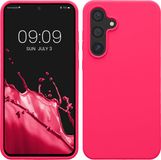 kwmobile telefoonhoesje geschikt voor Samsung Galaxy S24 FE - Hoesje met siliconen coating - Smartphone case in neon roze