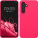 kwmobile telefoonhoesje geschikt voor Samsung Galaxy S24 FE - Hoesje met siliconen coating - Smartphone case in neon roze
